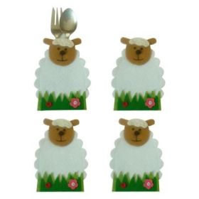 Easter Lamb Knife And Fork Bag Tableware Set 4 Pieces For One Set