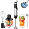 KOIOS Immersion Blender Handheld, 1000W 12-Speed 5 in 1 Hand Mixer Stick Blender with 304 Stainless Steel Blade, Food Processor, Beaker, Egg Whisk and