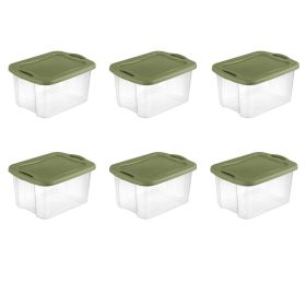 40 Qt. EZ Carry Plastic, Clear/Sage Legume, Set of 6