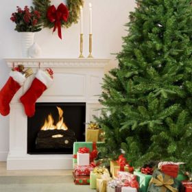 6 -foot artificial Christmas tree with 1,600 cutting -edge, no light, no light hinged cloud fir PVC/PE Christmas tree, suitable for indoor and outdoor