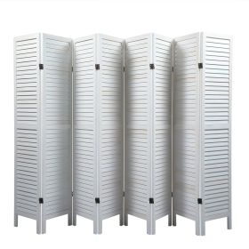 Sycamore wood 8 Panel Screen Folding Louvered Room Divider