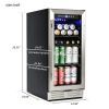 Built-in and Freestanding 15" Mini Beverage Refrigerator/Wine Cabinet, 120 Cans, 34-65¬∞F, Quiet, Adjustable Shelves, Touch Controls, Defrost, Kitchen