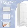 Tall Storage Cabinet with Two Drawers for Bathroom/Office; White