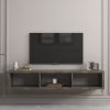 Shallow Floating TV Console; 60 inches; Grey