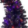 6FT Artificial Fir Bent Top Halloween Christmas Tree, Xmas Tree Bendable Grinch Style Christmas Tree Holiday Decoration w/1,080 Lush Branch Tips, 300