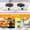 2000W Double Electric Burner Portable Dual Counter Stove Countertop Hot Plate Kitchen Cooker Stove with 5 Gear Temperature Control