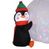 6ft With 3 Penguins, 4 Light Strings, 1 Colorful Rotating Light, Inflatable, Garden Snowman Decoration