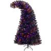 6FT Artificial Fir Bent Top Halloween Christmas Tree, Xmas Tree Bendable Grinch Style Christmas Tree Holiday Decoration w/1,080 Lush Branch Tips, 300