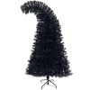 6FT Artificial Fir Bent Top Halloween Christmas Tree, Xmas Tree Bendable Grinch Style Christmas Tree Holiday Decoration w/1,080 Lush Branch Tips, 300