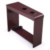 American Heritage End Table;  Narrow Side Table with Charging Station;  2 Cup Holders and Storage Shelf for Living Room;  Office;  Brown