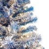 6FT Pre-Lit Hinged Artificial Fir Chritmas Tree, Xmas Tree Snow Flocked Artificial Holiday Christmas Tree w/750 Branch Tips X-mas