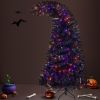 6FT Artificial Fir Bent Top Halloween Christmas Tree, Xmas Tree Bendable Grinch Style Christmas Tree Holiday Decoration w/1,080 Lush Branch Tips, 300