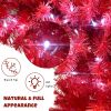 6FT Hinged Fir Artificial Fir Bent Top Christmas Tree, Xmas Tree Bendable Santa Hat Style Christmas Tree Holiday Decoration,1250 Lush Branch Tips, 300