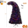 6FT Artificial Fir Bent Top Halloween Christmas Tree, Xmas Tree Bendable Grinch Style Christmas Tree Holiday Decoration w/1,080 Lush Branch Tips, 300