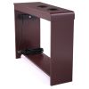 American Heritage End Table;  Narrow Side Table with Charging Station;  2 Cup Holders and Storage Shelf for Living Room;  Office;  Brown