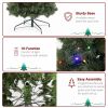 7.5ft Pencil Shape Automatic Tree Structure PVC Material 1090 Round Heads 350 Lights Warm Color With Colorful 10 Modes, Christmas Tree Green