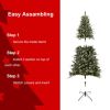 The best choice product 6 -foot pre -decoration Yunshan hinge artificial mixed PE/PVC Christmas tree, with 1273 pointed, 29 pine cones, 240 lights, me