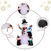 6ft With 3 Penguins, 4 Light Strings, 1 Colorful Rotating Light, Inflatable, Garden Snowman Decoration