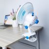 Clip On Fan 2 Speeds Quiet Clamp Fan Adjustable Tilt Auto Shaking Fan Wall Mount Personal Fan