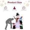 6ft With 3 Penguins, 4 Light Strings, 1 Colorful Rotating Light, Inflatable, Garden Snowman Decoration