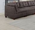 Living Room Furniture Tufted Corner Wedge Dark Brown Breathable Leatherette 1pc Cushion Wedge Sofa Wooden Legs