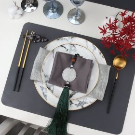 Home High-grade Leather Placemat (Option: Gray-Placemat 33x46CM)