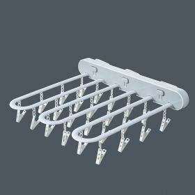 Clothes Hanger Non-perforated Wall-mounted Rotary Clothes Hanger (Color: White)