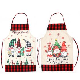 Christmas Supplies Linen Painted Forest Man Faceless Doll Apron (Option: 2pcs set)