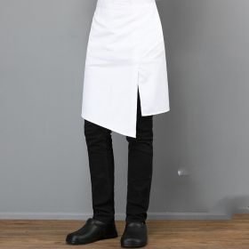 Waiter Half-length Apron Print And Embroidery Printing Embroidery Hotel Kitchen Western Restaurant Chef Work Half Apron (Color: White)