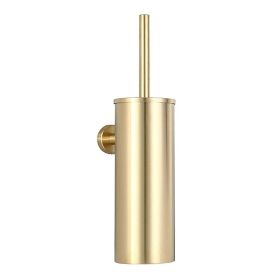 304 Stainless Steel Toilet Brush Punching Bathroom Wall Mounted Toilet Brush Cleaning Vertical Bracket (Option: Golden-Wall hanging)