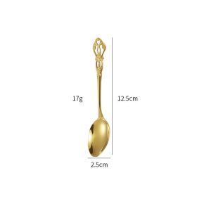 Stainless Steel Cutlery Spoon West Dinnerware Set Gold Plated (Option: Small golden spoon)