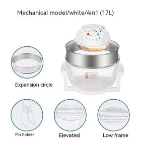 Glass Visual Air Fryer Convection Oven (Option: MechanicalWhite4in1-British Standard)