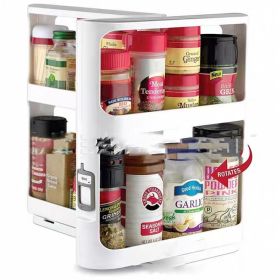 Food Rotary Rack Seasoning Storage (Option: Arc Edge)