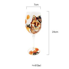 Colored Glass Wine Cup Creative Personalized Crystal Home Printing (Option: Little Fox Red Wine Cup)