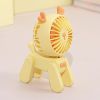 1PC Deer/Dog Portable Handheld Battery Powered Fan; 500mAh USB Rechargeable Battery Operated Fan Desk Fan Mini Small Fan