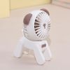 1PC Deer/Dog Portable Handheld Battery Powered Fan; 500mAh USB Rechargeable Battery Operated Fan Desk Fan Mini Small Fan