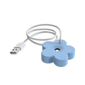 Creative Small Flower Humidifier USB Portable Office Desktop Mini Dydration Sprayer Home Bedroom Humidifier (Color: Blue)