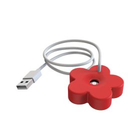 Creative Small Flower Humidifier USB Portable Office Desktop Mini Dydration Sprayer Home Bedroom Humidifier (Color: Red)