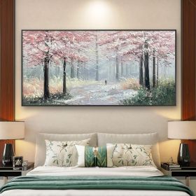 Hand Painted Oil Painting Blooming Colorful Tree On Canvas Abstract Plant Floral oil Painting Tree Landscape Bohemian Style Wall Deco Large Wall Art H (Style: 1, size: 50x100cm)