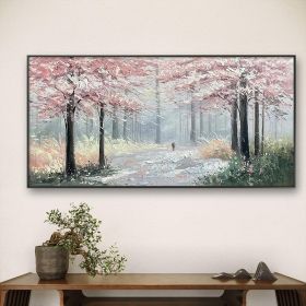 Hand Painted Oil Painting Blooming Colorful Tree On Canvas Abstract Plant Floral oil Painting Tree Landscape Bohemian Style Wall Deco Large Wall Art H (Style: 1, size: 90X120cm)