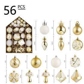 Christmas Balls House Set Christmas Decoration Hand Painted Christmas Balls Christmas Hangings (size: 56PCS Gold B)