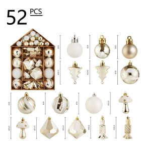 Christmas Balls House Set Christmas Decoration Hand Painted Christmas Balls Christmas Hangings (size: 52PCS champagne gold A)