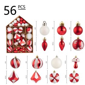 Christmas Balls House Set Christmas Decoration Hand Painted Christmas Balls Christmas Hangings (size: 56PCS Red A)