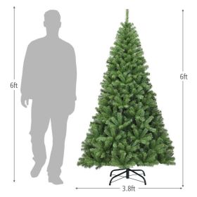 Premium Artificial Hinged PVC Christmas Tree with Metal Stand (size: 6ft)