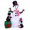 Happy Christmas Holiday Yard Decorations Inflatable W/ LED Lights