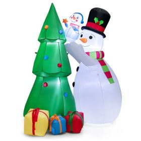 Happy Christmas Holiday Yard Decorations Inflatable W/ LED Lights (Color: Green & White, size: 6 Ft)