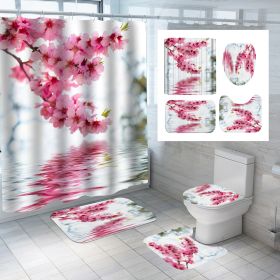 Digital Printing Polyester Shower Curtain Bathroom Pansy Reflection (Option: Cx856-90x180)