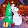 Happy Christmas Holiday Yard Decorations Inflatable W/ LED Lights