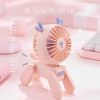 1PC Deer/Dog Portable Handheld Battery Powered Fan; 500mAh USB Rechargeable Battery Operated Fan Desk Fan Mini Small Fan