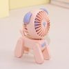 1PC Deer/Dog Portable Handheld Battery Powered Fan; 500mAh USB Rechargeable Battery Operated Fan Desk Fan Mini Small Fan